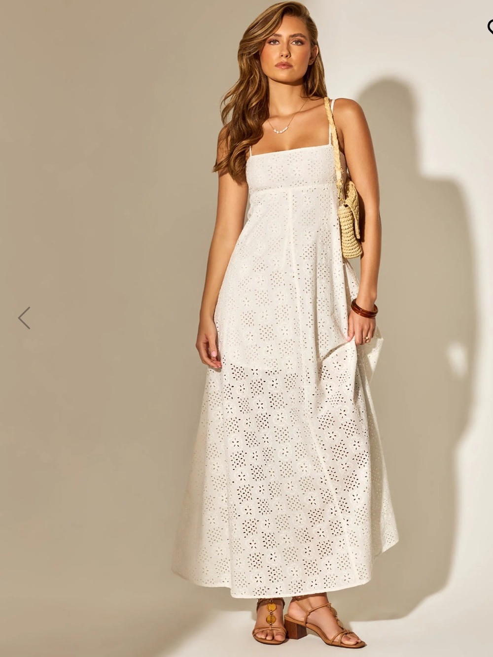 L*space Raveena White Eyelet Maxi Dress